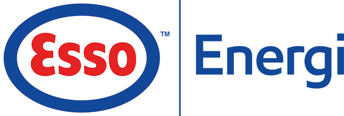 logo, red white and blue for Esso Energi